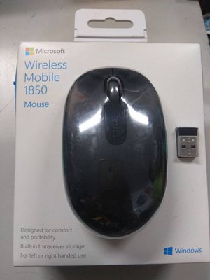 @淡水無國界@ 微軟 Microsoft 無線行動滑鼠1850 黑色 無線滑鼠 nano 接收器 微軟
