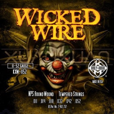 ☆ 唐尼樂器︵☆ Kerly Wicked Wire 系列小丑弦/冰火弦 KXW-1152 (11-52)美製電吉他弦