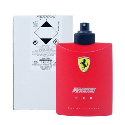 【Ferrari 法拉利】 Red 紅色法拉利 男性淡香水 125ml (TESTER-環保盒無蓋)
