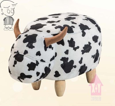 【X+Y】艾克斯居家生活館   沙發矮凳系列-乳牛 造型椅凳(布面).輔助椅.動物造型椅凳.台南市摩登家具