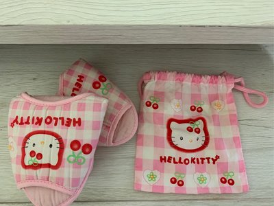 日本製Hello kitty 櫻桃粉紅色旅行折疊女用拖鞋