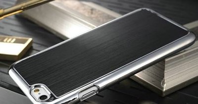 iPhone6+ 5.5吋金屬手機殼蘋果6金屬拉絲手+電鍍邊框機保護殼