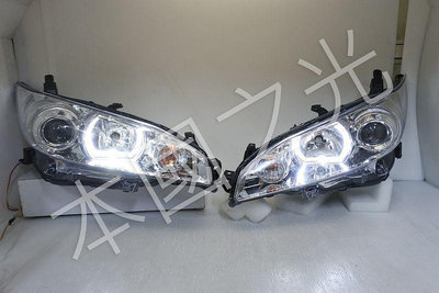 oo本國之光oo 全新豐田 WISH U型魚眼晶鑽 大燈 一對 LED模組 可以驗車變更LED 台灣製造 HID版本可裝