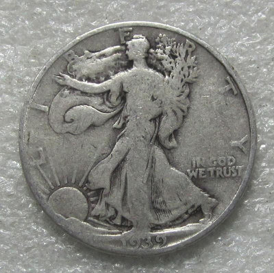 【二手】 美國1939年行走半美元銀幣，含銀90%，重12.213 外國錢幣 硬幣 錢幣【奇摩收藏】