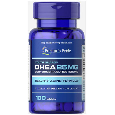 美國進口青春素DHEA卵巢脫氫表雄酮25mg100片PuritansPride普麗普