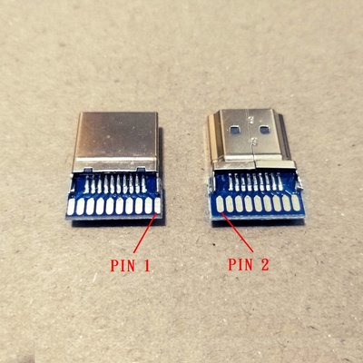 19PIN 標準 HDMI公頭插頭 銲線式公頭 連接器帶PCB板 HDMI插頭 HDMI接頭 連接器