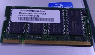 ...點子電腦-北投...中古筆電記憶體◎ 南亞顆粒 256MB DDR333 ◎(歡迎來店測試)，50元