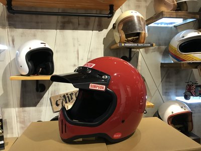 台北喆凡 SIMPSON M50 辛普森 日版 越野 山車帽 復古紅 vintage moto3 scrambler