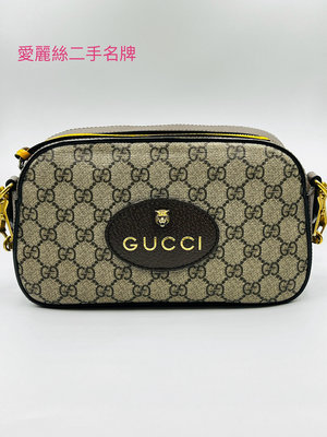 Gucci 米色/烏木色 Neo Vintage GG Supreme 帆布郵差包 虎頭相機包