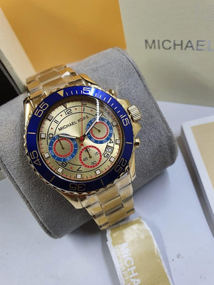 MICHAEL KORS Everest 金色錶盤 金色不鏽鋼錶帶 石英 三眼計時 男士手錶 MK5792