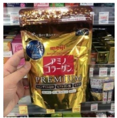 惠萬家  買3送1 買5送2 明治Meiji 膠原蛋白粉金色加強 Premium 28日分一袋