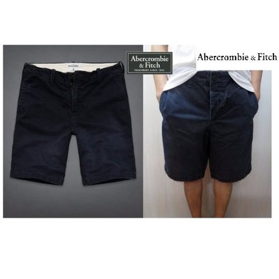 §上鉌嚴選 A&F Abercrombie&Fitch CLASSIC FIT SHORTS 經典款百搭休閒短褲-深藍