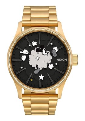 預購 美國帶回 Disney Mickey Mouse x NIXON 聯名限量錶 經典米奇高質感金色不銹鋼錶帶