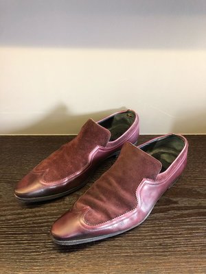 Gucci酒紅色 麂皮 正式皮鞋 男士牛津鞋