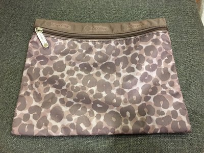 Lesportsac 豹紋 紫色 收納包 化妝包 鉛筆袋 萬用包 盥洗包 尿布包