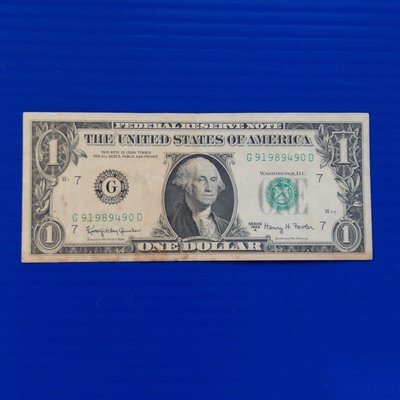 【大三元】紙鈔-美國.美元.美鈔.美金-1元1張G91989490D