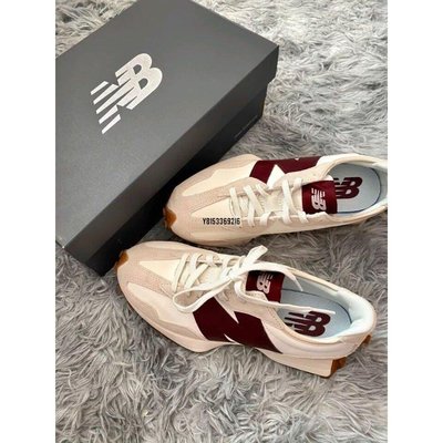 【正品】New Balance NB 327 米白 酒紅 白灰紅 張子楓 男女款 WS327KA潮鞋