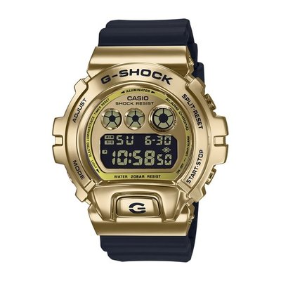 【公司貨附發票】CASIO卡西歐 G-SHOCK 街頭嘻哈金屬錶 (GM-6900G-9) 黑金/49.7mm