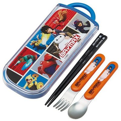 ♡fens house♡日本進口 大英雄天團 BAY MAX 攜帶式兒童餐具組(湯匙、叉子、筷子)日本製