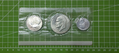 1776~1976年~美國200週年紀念銀幣~3枚1組