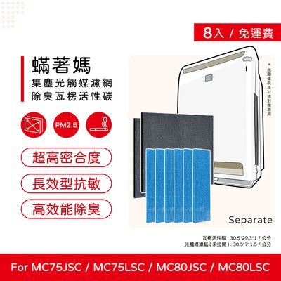 八入免運 瓦楞活性碳+光觸媒 蟎著媽 副廠濾網 適 大金 MC75JSC MC80JSC MC75LSC MC80LSC