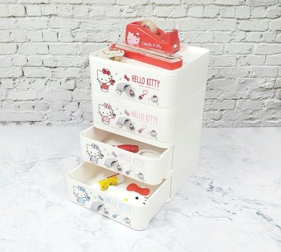 Hello Kitty 組合疊疊抽屜收納盒 紅色/粉色/藍色/紫色 四款可選