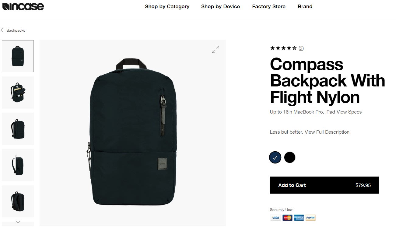 incase compass backpack with flight nylon