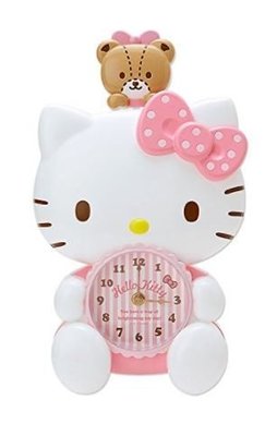 鼎飛臻坊  Hello Kitty 凱蒂貓  與熊熊 壁掛 時鐘 掛鐘 搖擺鐘 日本正版