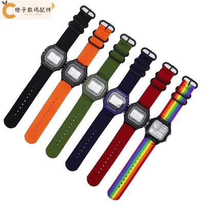 卡西歐 W-800H W-S200H W-735H AEQ-110W 尼龍錶帶手鍊的錶帶, 適用於 Casio W735[橙子數碼配件]