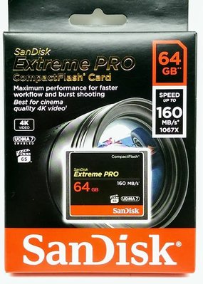 SanDisk Extreme PRO CompactFlash 64GB 記憶卡 CF 64G 1067x 160MB/s 公司貨 SDCFXPS