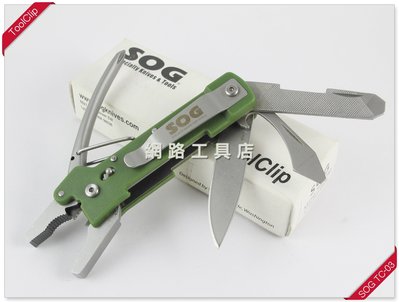 網路工具店『SOG MICRO TOOLCLIP 多功能工具鉗-綠色』(型號 TC-03)