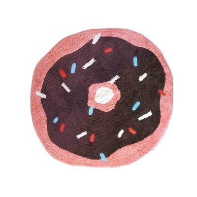 【日本BISQUE】甜甜圈造型 純棉地墊 100cm 甜甜圈地墊 遊戲墊 腳踏墊 棉質吸水踏墊 浴室踏墊 門墊 圓形地毯