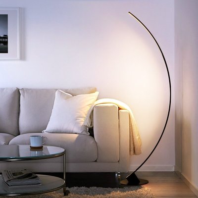 現代簡約客廳落地燈設計師創意個性臥室床頭沙發旁半圓月牙立燈-雙喜生活館