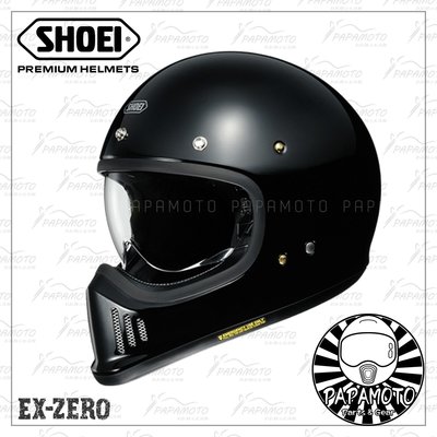 【趴趴騎士】SHOEI EX-ZERO 黑色 山車帽 復古越野安全帽