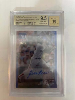 2019 Topps Clearly Blue Rex Sox Jim Rice YBP-JE BGS 9.5