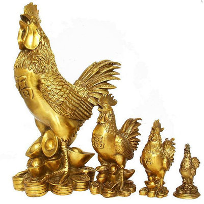 三友社 黃銅公雞擺件黃銅12生肖雞黃銅公雞zyy