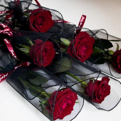 禮物包裝新品單支花荷月紗一只玫瑰花包裝紙情人節一朵玫瑰花康乃馨包裝紗p~滿200元發貨