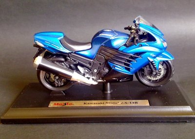 【川崎摩托車模型】Kawasaki Ninja ZX-14R 藍色 重型機車模型 Maisto 1/18精品車模