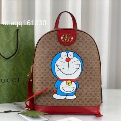 【二手正品】GUCCI古馳 Doraemon x 多啦A夢聯名款雙G小型背包 後背包 雙肩包 背包 書包647816