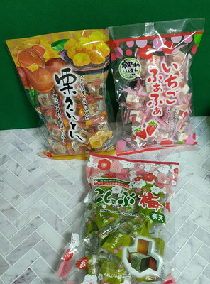 日本 津山屋製菓  咖啡/草莓/栗子/昆布梅子風味/葡萄風味 寒天軟糖