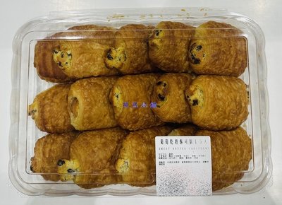 美兒小舖COSTCO好市多代購～葡萄乾奶酥可鬆/可頌麵包(15入/盒,共900g)