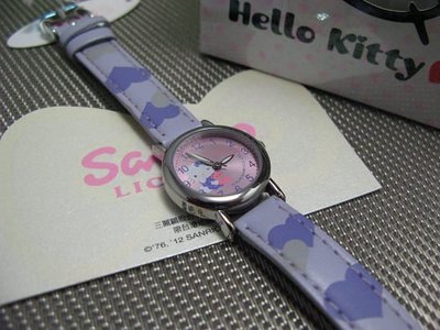 Hello kitty watch 可愛時尚特殊造型紫色系皮帶腕錶