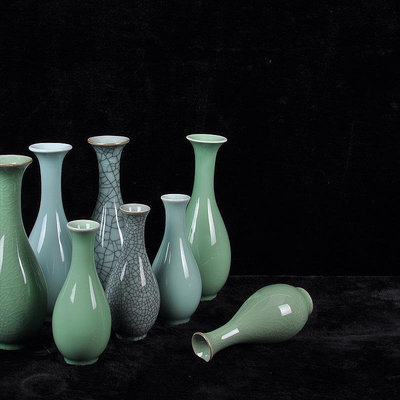 花瓶擺件客廳佛前佛龕供瓶陶瓷中式桌面觀音玉凈瓶廳水養插花裝飾