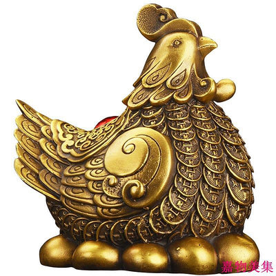 ❍▤母雞擺件 純銅金錢銅雞 創意臥室客廳家居裝飾工藝品 金雞下蛋結緣