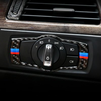 真碳纖維 BMW 寶馬 E90 E91 E92 E93 卡夢 改裝 中控 大燈 內裝 320 335 卡夢裝飾貼 頭燈-桃園歡樂購