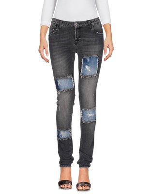 Trussardi Jeans 義大利精品品牌 個性補釘 修身低腰牛仔褲 size27