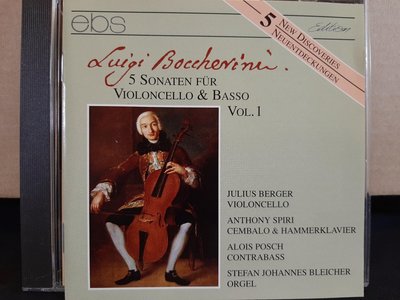 Berger,Boccherini-5 Sonaten Fur Violoncello&Basso貝傑大提琴/管風琴、古鋼琴、低音琴演繹鮑凱里尼五首大提琴奏鳴曲