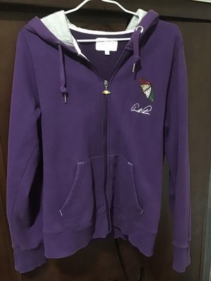 二手【Arnold Palmer】服飾四色傘雨傘牌紫色連帽外套水鑽logo(SIZE:42號)