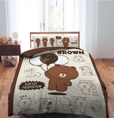 【MS2生活寢具】 ☆ 熊大 素描筆記 ☆ 單人床包+枕套二件組 ☆台灣製