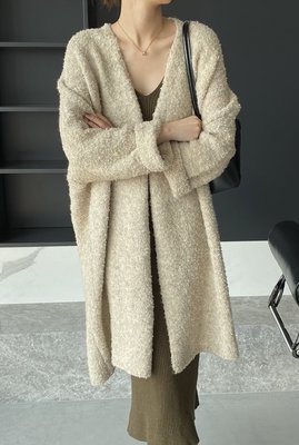 ☆Ivy's studio☆ 軟綿綿手感~慵懶風加厚寬鬆長款毛衣外套